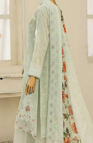 Premium Eid Edit by HZ Textiles | Embroidered 3 Piece Unstitched Lawn Suit D-7