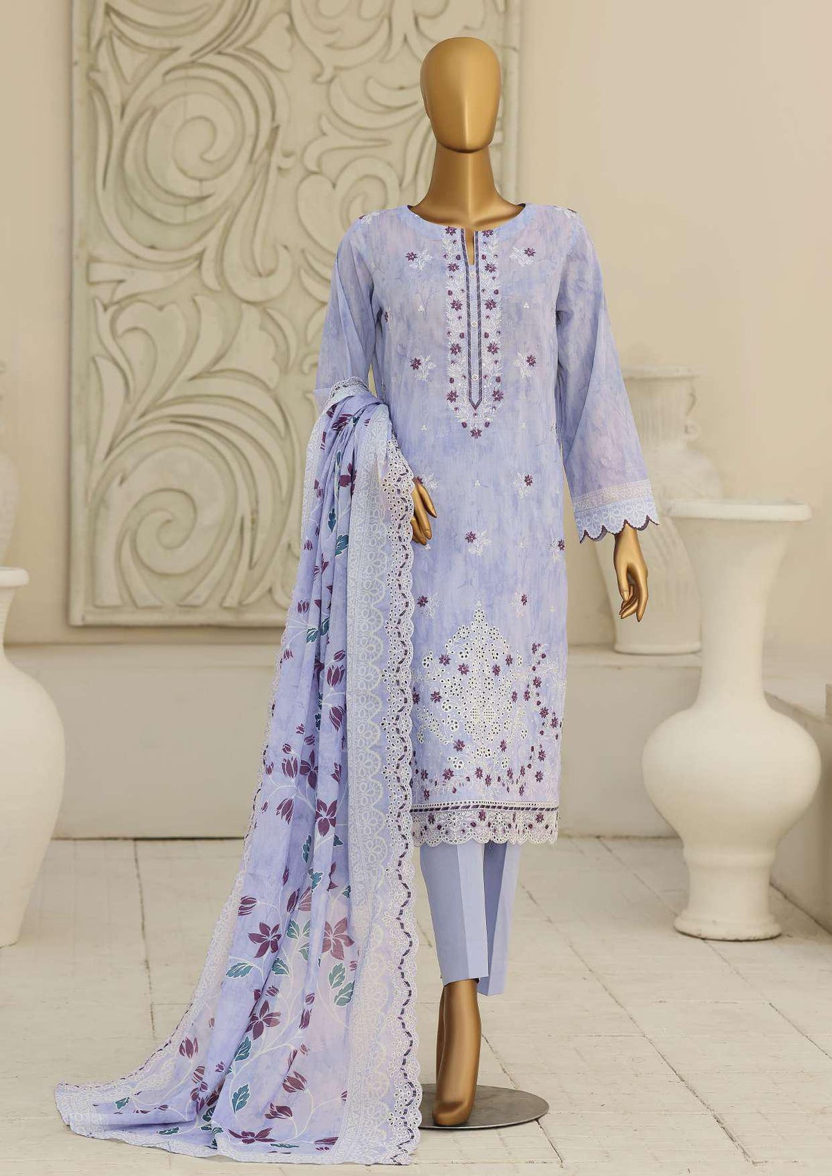 Premium Signature by HZ Textiles | Embroidered 3 Piece Unstitched Lawn Suit D-6