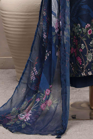 Sadabahar Printed Chamti Cotton | 3 Piece Stitched Kaftan Suit D-8
