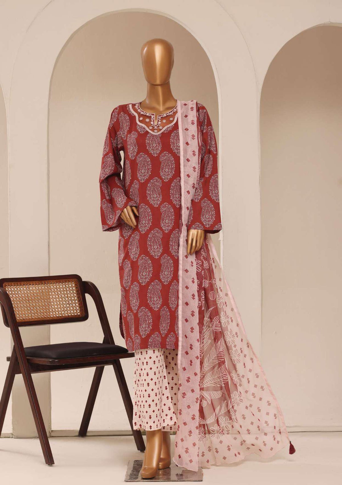 Raya by Sadabahar Embroidered Stitched 3 Piece Suit D-4