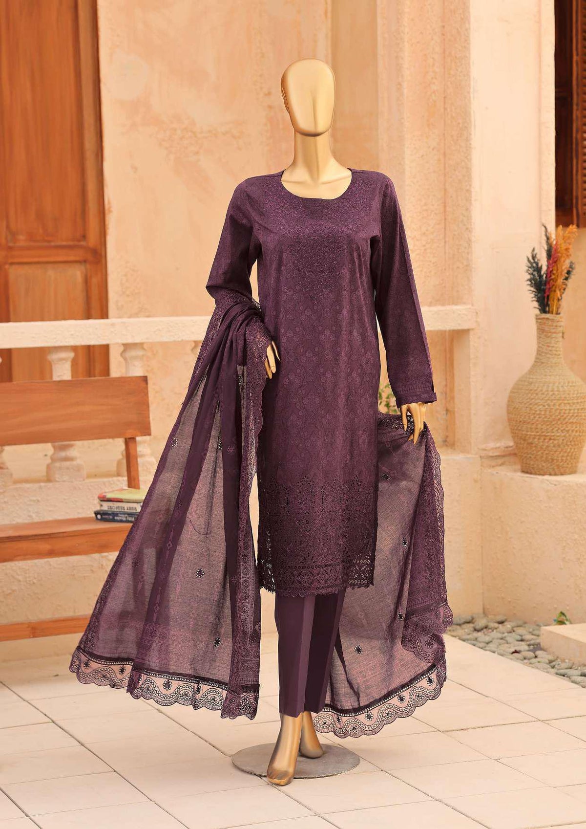 Premium Venice by HZ Textiles | Festive Embroidered 3 Piece Unstitched Lawn Suit D-6