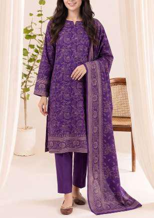 VS Textiles Pashmina Dhanak Printed Unstitched 3 Piece Suit D-5