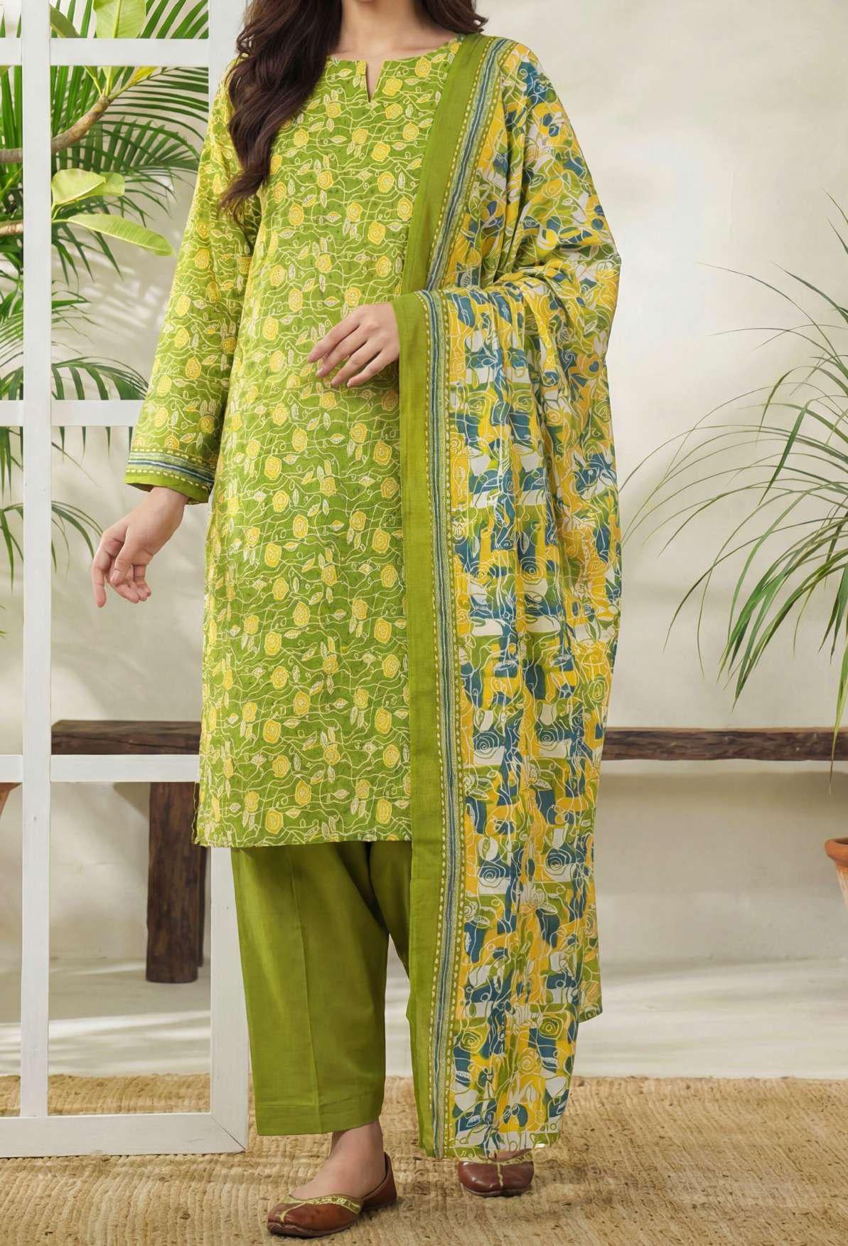 Daman Exclusive | Printed Lawn 3 Piece Unstitched Suit D-7
