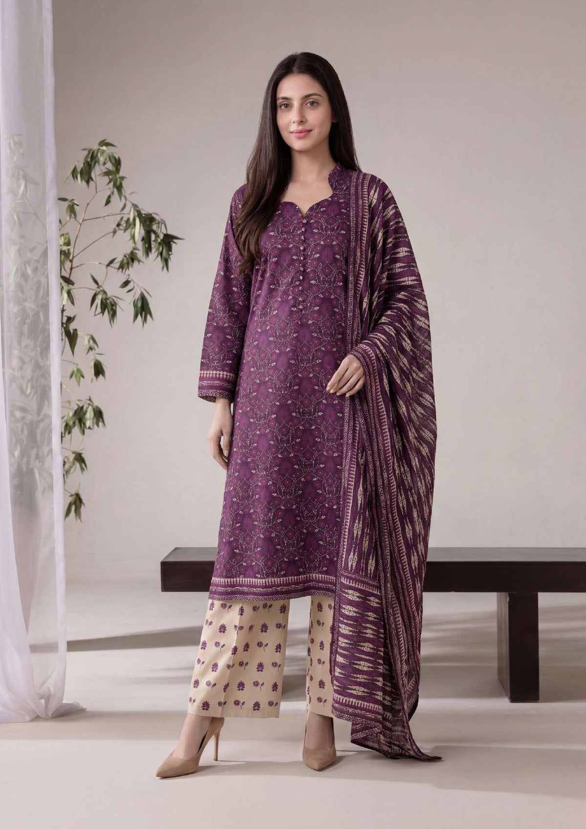 SEFA by Tawakkal Fabrics | 3 Piece Unstitched Rotary Printed Lawn Suit D-2
