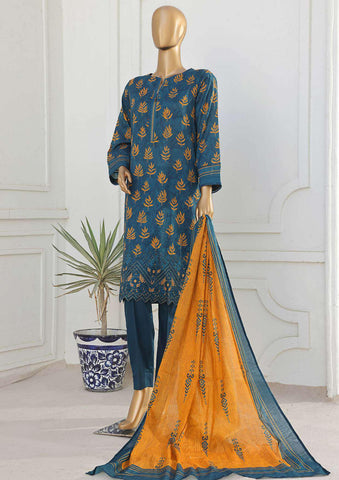 Asasa Vol1 Digital Embroidered Lawn 3Pcs Hz Tex D-07