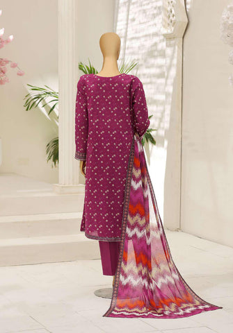 Summer Shades by HZ Textiles | Printed 3 Piece Unstitched Lawn Suit D-2