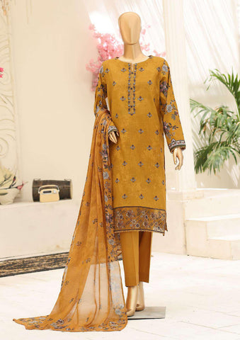 Mehak by HZ Textiles | Embroidered 3 Piece Unstitched Slub Lawn Suit D-5