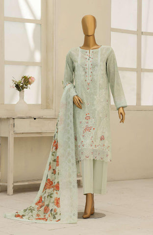 Premium Eid Edit by HZ Textiles | Embroidered 3 Piece Unstitched Lawn Suit D-7