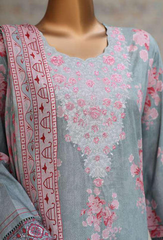 Premium Daily Wear by HZ Textiles Vol-5 | Embroidered Lawn 3 Piece Unstitched Suit D-4