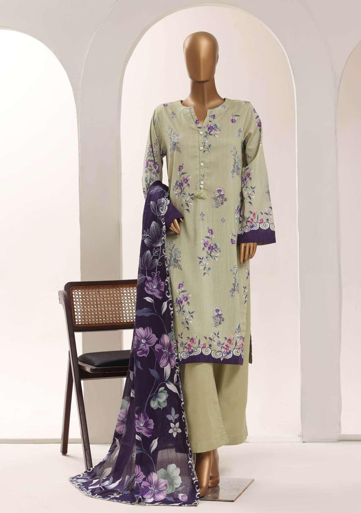 Sadabahar Printed Lawn Vol-12 | Printed Lawn 3 Piece Stitched Suit D-14