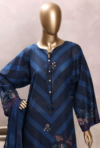 Sadabahar Printed Chamti Cotton | 3 Piece Stitched Kaftan Suit D-8