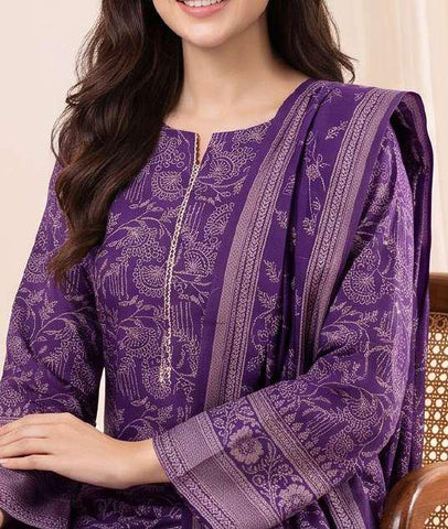 VS Textiles Pashmina Dhanak Printed Unstitched 3 Piece Suit D-5