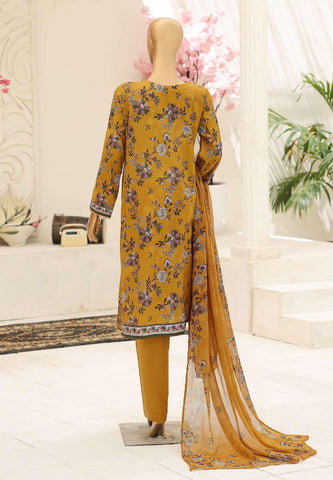 Mehak by HZ Textiles | Embroidered 3 Piece Unstitched Slub Lawn Suit D-5