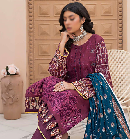 Aleeza Digital Fine Emb Khaddar Coll:24 By Sobia Waseem D-04