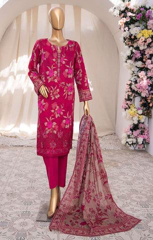 Mehek by HZ textile Emb Lawn Unstitched 3 Piece D-09 Purple - Summer Collection