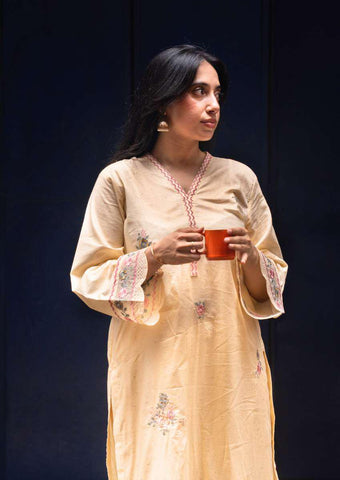 ANDAAZ 2 Piece Stitched Embroidered Textured Naps Cotton Suit D-5