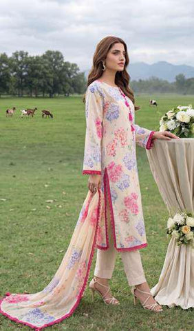 Colors by AlZohaib | Digital Printed 3 Piece Unstitched Lawn Suit D-2