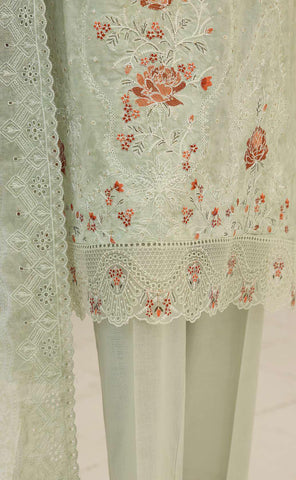 Premium Eid Edit by HZ Textiles | Embroidered 3 Piece Unstitched Lawn Suit D-7