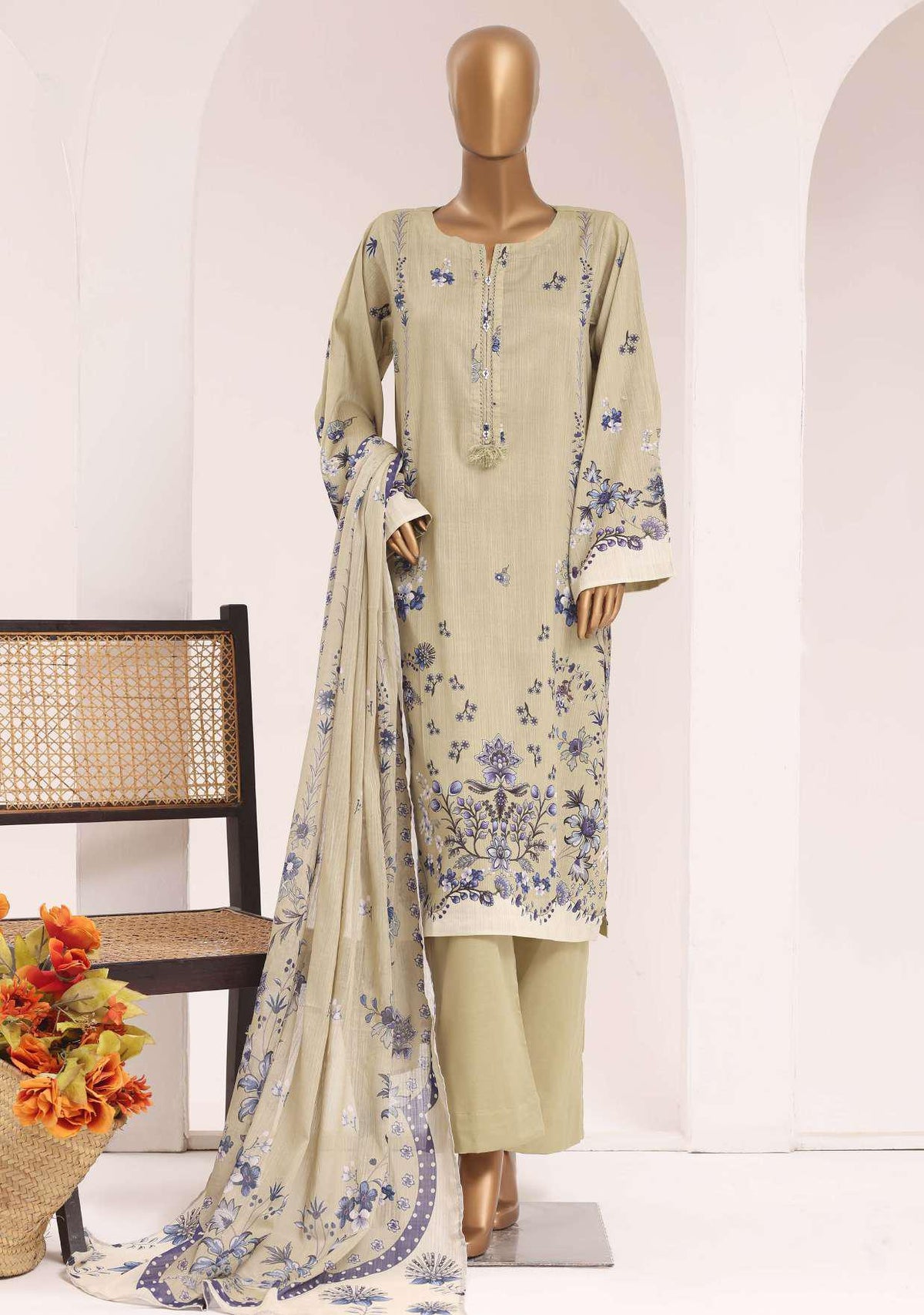 Sadabahar Printed Lawn Vol-10 | Digital Printed Lawn 3 Piece Stitched Suit D-10