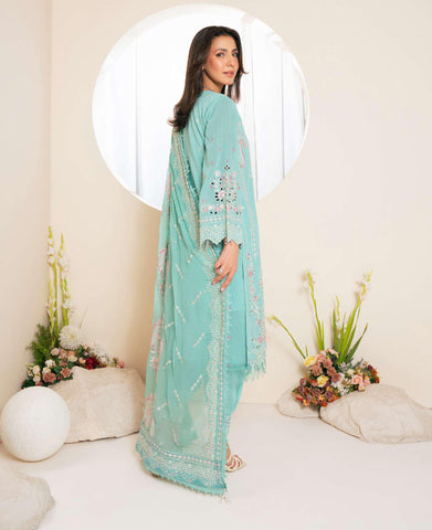 Johra Pinks Swiss Voil Embroidered with Chiffon Dupatta Unstitched 3 Piece by Johra Arts D-6