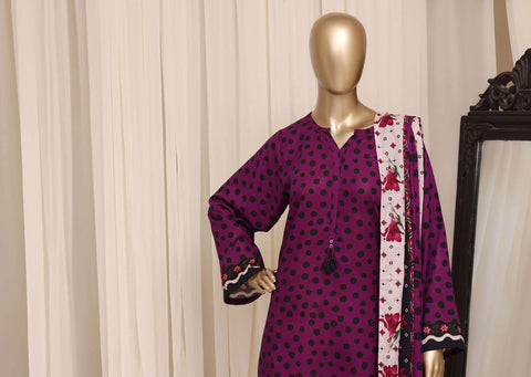 Sadabahar Printed Khaddar Stitched 3 Piece Suit D-9