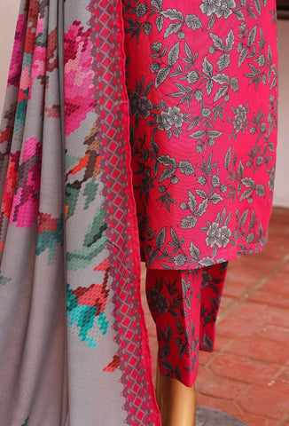 HZ Viscose Twill Printed Unstitched 3 Piece Suit D-3
