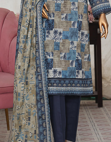 HZ Vital Prints Slub Lawn Dupatta  D-01