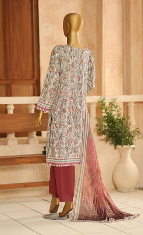 ASASA by HZ Textiles | Digital Printed Embroidered 3 Piece Unstitched Lawn Suit D-1