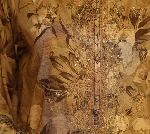 Elegant by HZ Textiles | Embroidered 3 Piece Unstitched Lawn Suit D-6