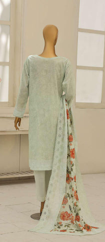 Premium Eid Edit by HZ Textiles | Embroidered 3 Piece Unstitched Lawn Suit D-7