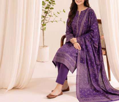 VS Textiles Pashmina Dhanak Printed Unstitched 3 Piece Suit D-5