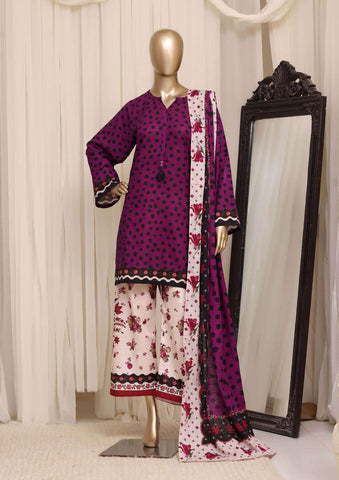Sadabahar Printed Khaddar Stitched 3 Piece Suit D-9