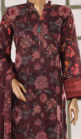 HZ Textiles – Mehak Slub Lawn Embroidered Collection Vol-02 D-6