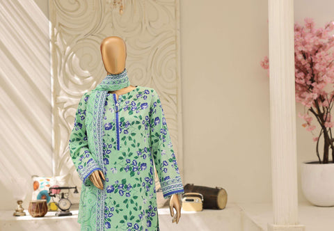 Summer Shades by HZ Textiles | Printed 3 Piece Unstitched Lawn Suit D-3