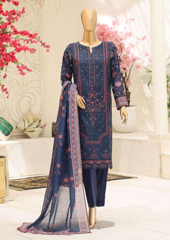 Mehak by HZ Textiles | Embroidered 3 Piece Unstitched Slub Lawn Suit D-6
