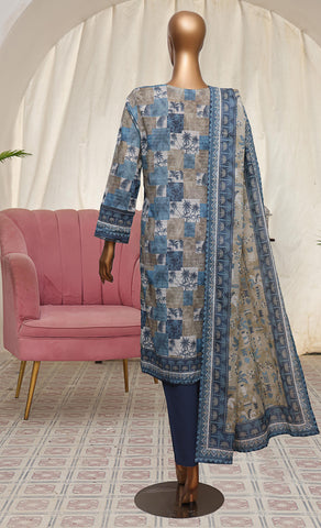HZ Vital Prints Slub Lawn Dupatta  D-01