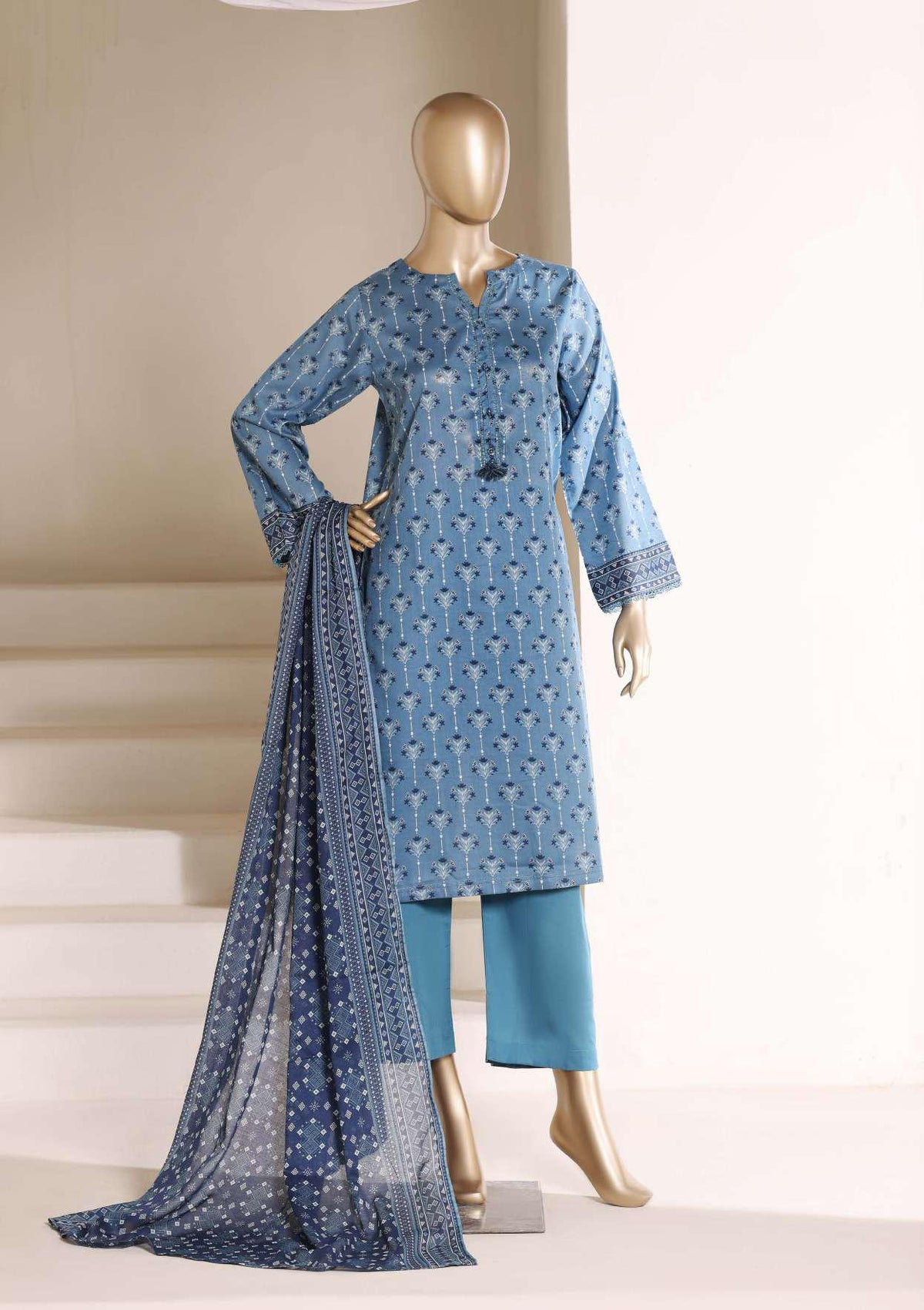 SADABAHAR Luxury Printed Lawn | 3 Piece Stitched Suit D-9