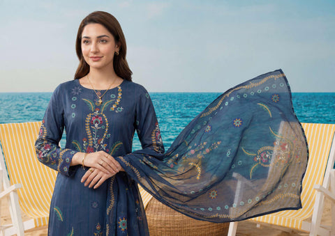 ZELINA by Tawakkal Fabrics | Digital Printed Lawn 3 Piece Unstitched Suit D-3