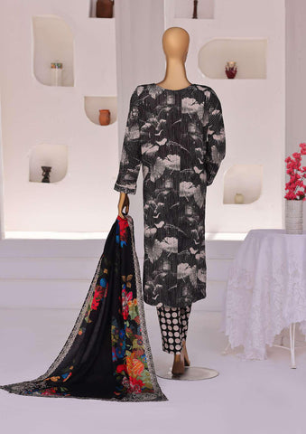HZ Linen Wintery Printed Unstitched 3 Piece Suit D-3