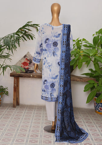 HZ Vital Prints Slub Lawn Dupatta  D-09