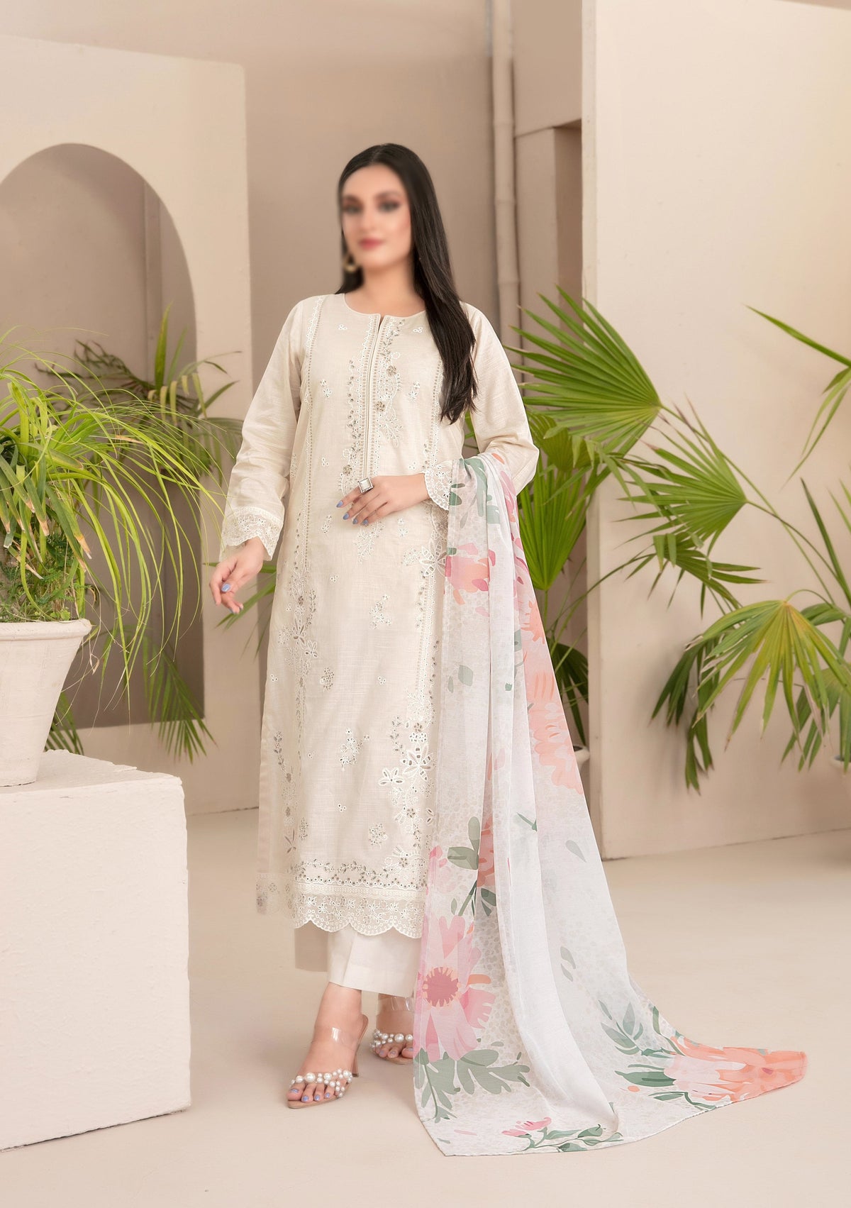 Farwa Embroidered Lawn By Tawakkal D-07