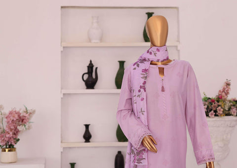 Floral Vibes by HZ Textiles | Embroidered 3 Piece Unstitched Lawn Suit D-7