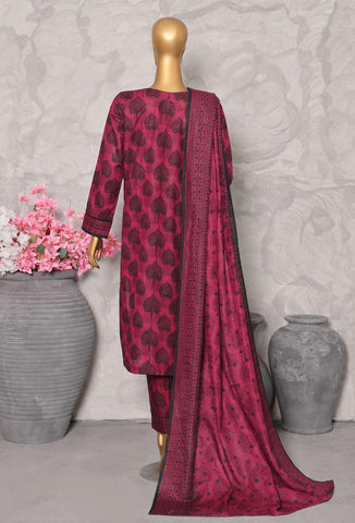 Co-Ords 3Pc Printed Khaddar Un-Stitched Coll By Hz-6