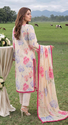Colors by AlZohaib | Digital Printed 3 Piece Unstitched Lawn Suit D-2