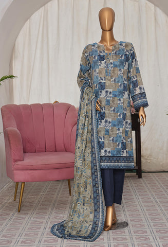 HZ Vital Prints Slub Lawn Dupatta  D-01