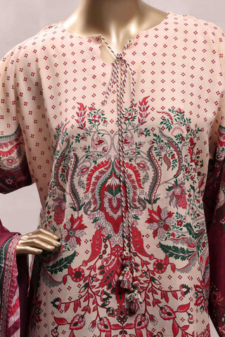 Sadabahar Printed Chamti Cotton | 3 Piece Stitched Kaftan Suit D-9