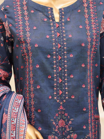 Mehak by HZ Textiles | Embroidered 3 Piece Unstitched Slub Lawn Suit D-6
