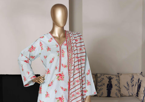 Bin Saeed Printed Stitch Lawn 2026 | 3 Piece Stitched Suit D-4