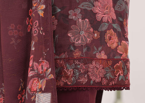HZ Textiles – Mehak Slub Lawn Embroidered Collection Vol-02 D-6