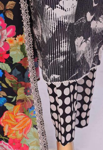HZ Linen Wintery Printed Unstitched 3 Piece Suit D-3